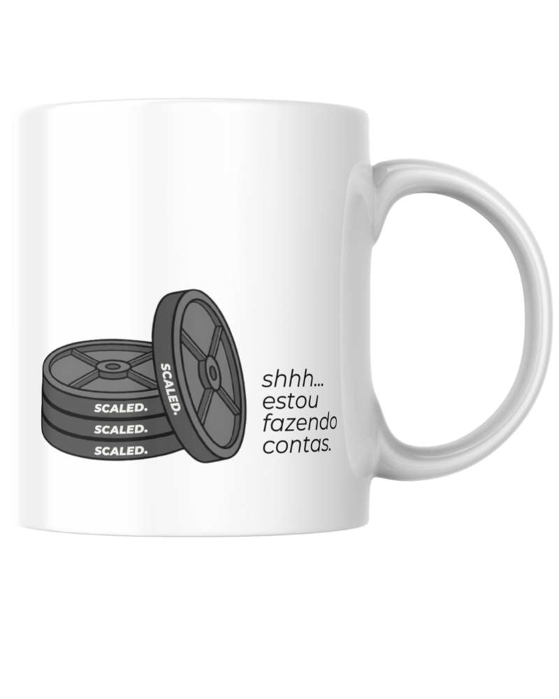 Caneca fazendo contas